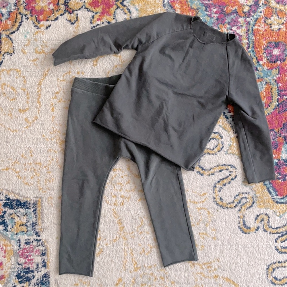 Little Hedonist | 3T Grey Long Sleeve Jersey Set